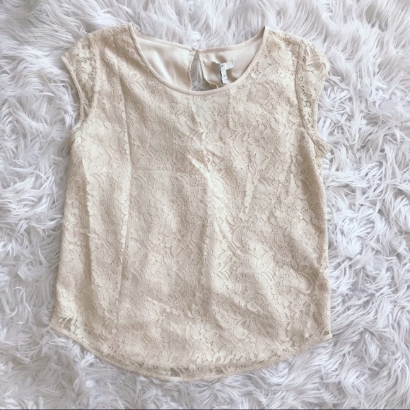 Joie Tops - • Joie • Ivory Lace Short Sleeve Blouse Medium